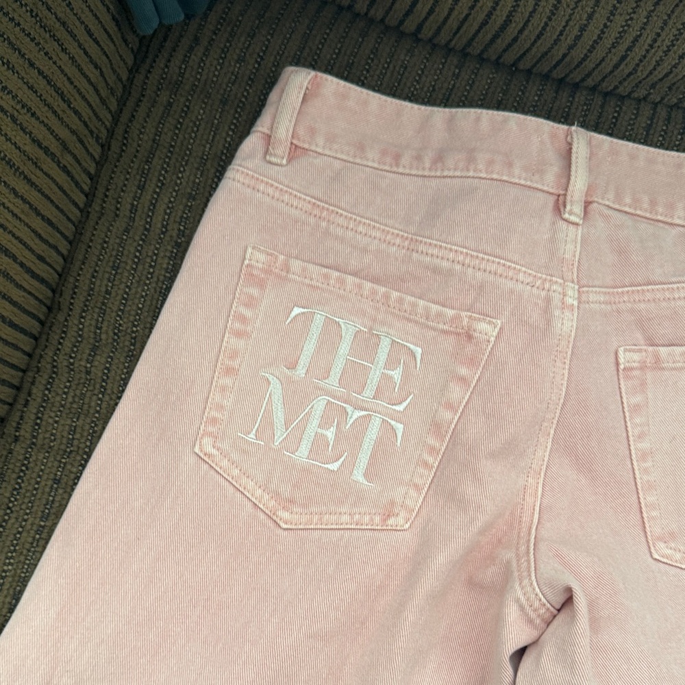 PACSUN X The MET Women’s Pink High-Waist Straight Jeans SZ 26 - Picture 2 of 5